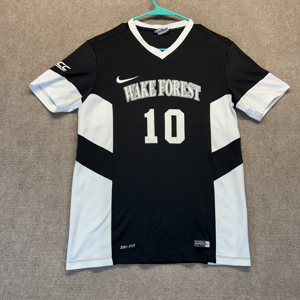 Wake Forest Lady Deacs Soccer Jersey Women's Medium Black Short Sleeve Nike #10